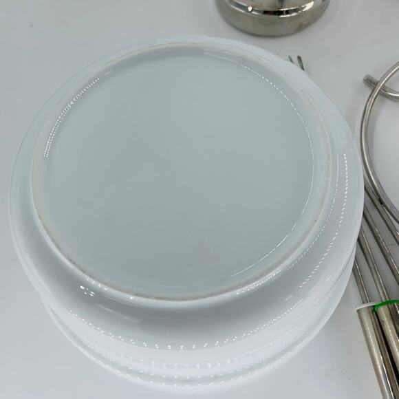 Tupperware Chef Series Fondue Pot Rare Gel Fuel Food Warmer Skewers Chocolate - Picture 9 of 10